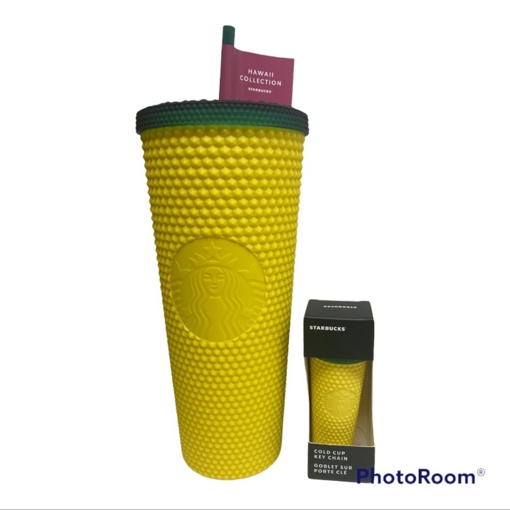 starbucks Hawai’i edition pineapple cup and matching keychain